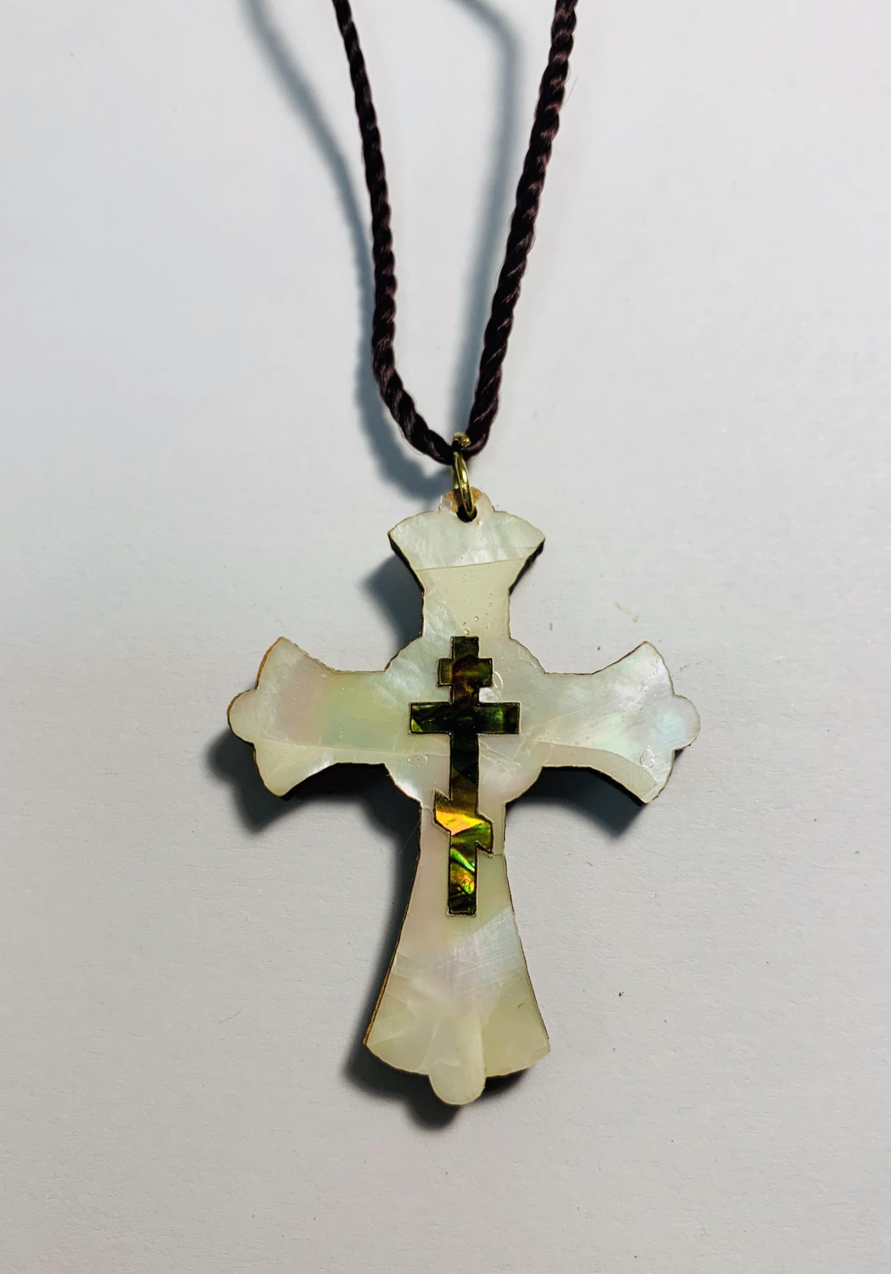 Mother of Pearl (shells) Cross Pendant - HA-OR (The Light)